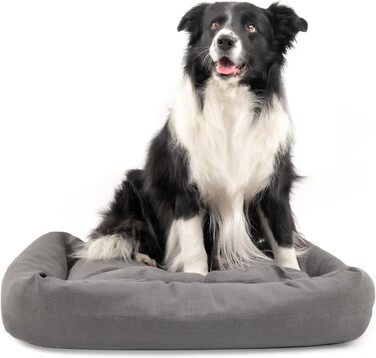 Кругле собаче ліжко Batuffolo для собак та котів, неслизьке, водонепроникне, сірого кольору, розмір M (76x76x13 см)