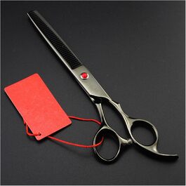 Професійна шерсторізка для собак та котів, 7' чорна, вигнутий зріз, без чохла