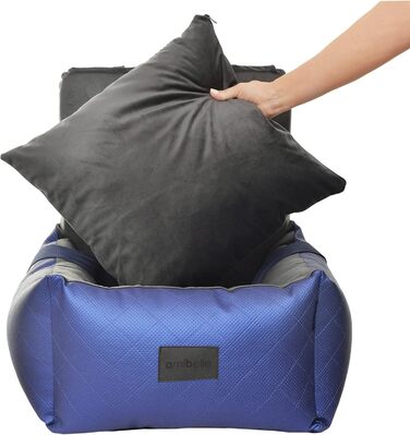 Автомобільний сидіння для собак Bella Weiß: штучна шкіра, м'який плюш, 55x55 см