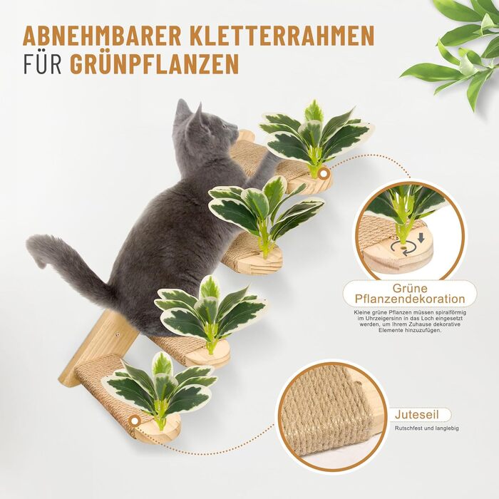 Настінна комплексна система для котів Lohofrnny: драбини, гамаки, когтеточки з натурального дерева, DIY
