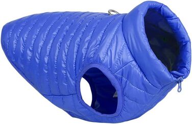 Зимовий теплий водонепроникний одяг для собак з кільцем D, суперлегкий, для малих собак, кошенят та цуценят (XS-XL, темно-синій)