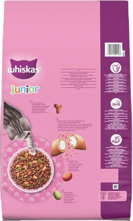 Сухий корм для котів Whiskas Junior з куркою, набір 5 x 800 г (загальна вага 4 кг)