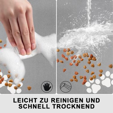 Підкладка під миску для собак та котів, неслизька, сіра, 40x60 см. Швидковисихаюча, легко миється. Підходить для собак та котів.