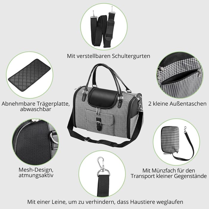 Транспортна сумка для собак та котів TAIKURA, переноска для тварин, дихаюча, з плечовим ременем та кишенями, до 5 кг (40x26x20 см)