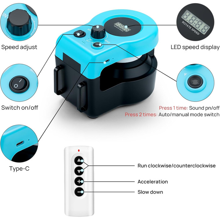 Іграшка для котів AOKUY: автоматичне бігове колесо, дистанційне керування, симуляція полювання, регульована швидкість