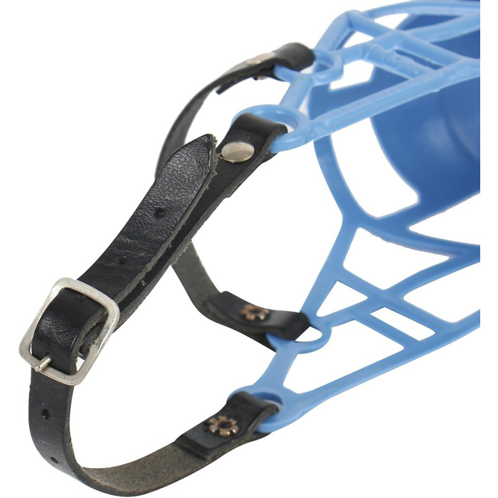 Нашийник-маска для грейхаундів (101) - легкий, дихаючий, безпечний, для прогулянок, до ветеринара, захист від отруєння, міцний, блакитний