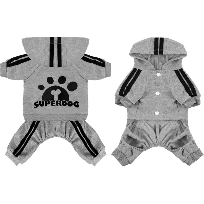 Світшот для собак LONTEPET, теплий зимовий костюм для маленьких собак та цуценят, бавовна, розмір XL, сірий