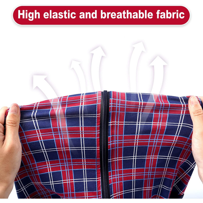 Корпус для собак після операції Heywean: знімна сорочка для собак з блискавкою, для собак після кастрації (для сук та самців), післяопераційний одяг для собак, піжама для собак (XXXL, червоний в клітинку)