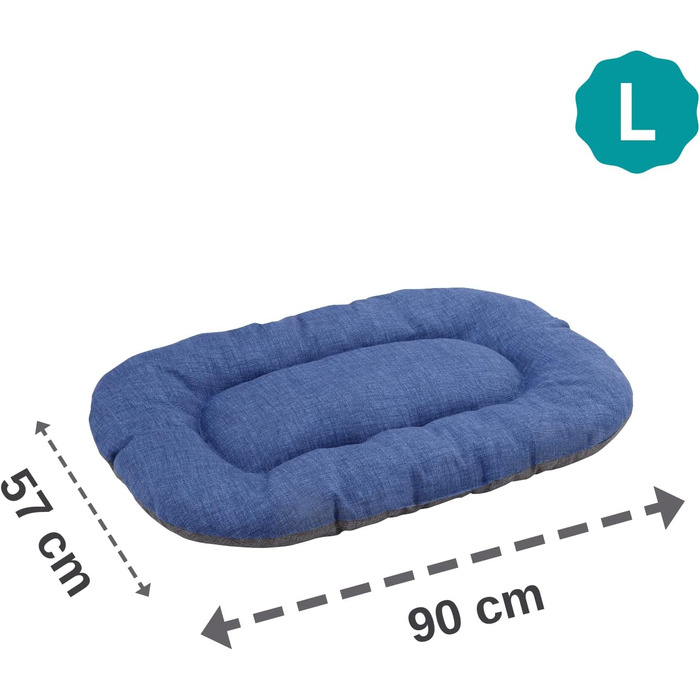 Килимок для собак та котів Baroni Home, 57x90x9 см, Doubleface, сірий та блакитний, розмір L