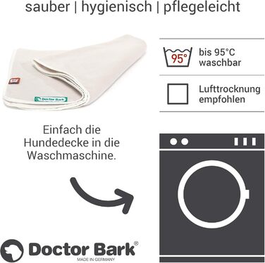Doctor Bark м'яка флісова ковдра для собак, гіпоалергенна, пральна при 95°C, для дивану та лежака, бежевий, 120x90 см, Німеччина