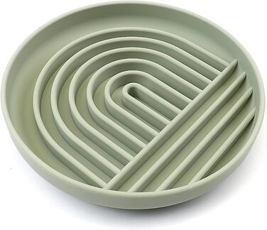 Повільний годівник для собак та котів, миска з силікону, пазл для здорового харчування, нековзна, для миття в посудомийній машині, сіро-зелений, без BPA