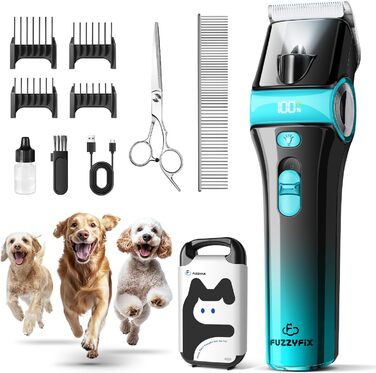 Машинка для стрижки собак Leise з LED-підсвічуванням, 2 швидкості, для догляду за обличчям, вухами, лапами. Блакитна