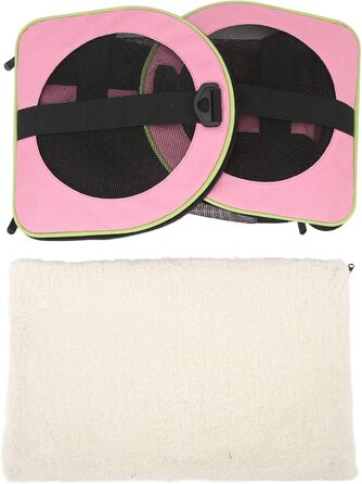 Сумка-переноска для тварин Cloimei Premium 600D Nylon, рожева, для подорожей, з вентиляцією, регульований ремінь