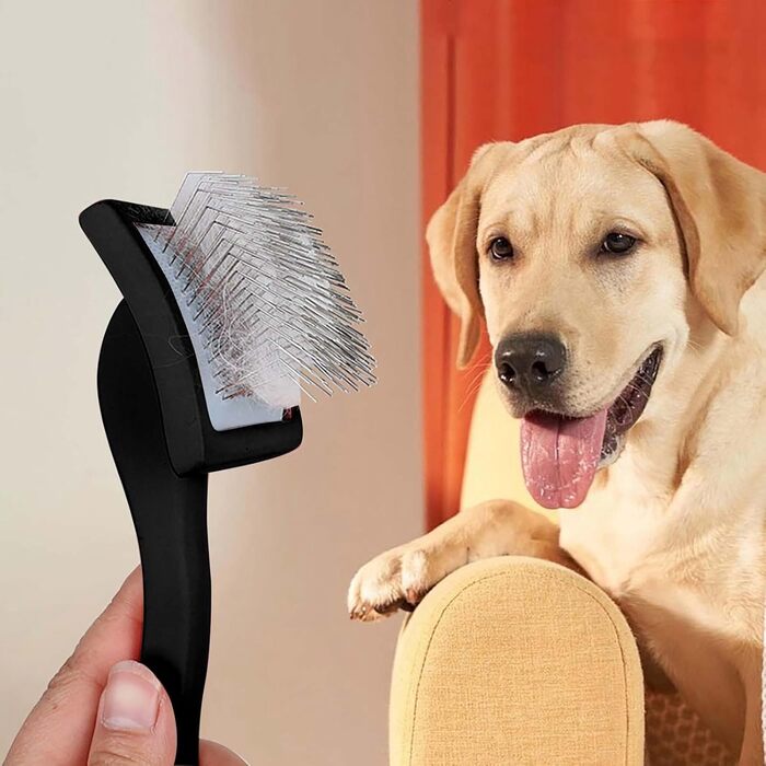 Щітка для собак та котів Hustier, видаляє ковтуни та шерсть, підходить для довгої та короткої шерсті (чорна)