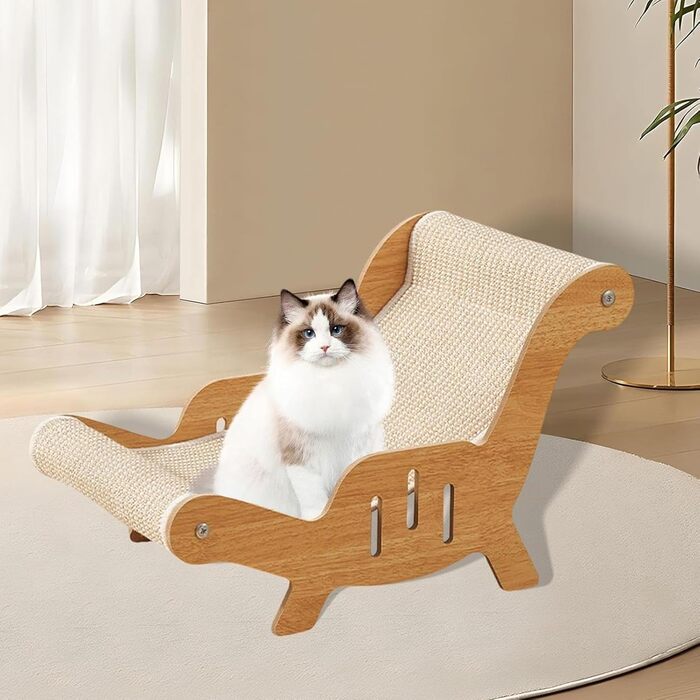 Крісло-лежанка для котів з сизалю, 53x31x32 см. Стійке до вологи та зносу, підходить для кошенят та дрібних тварин