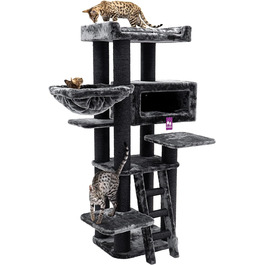 Дряпак для котів Petrebels Maine Coon, Estate, 170 см, XXL, чорний