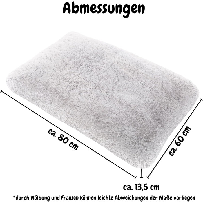 Petzy Плюшевий Ліжко для Собаки 80x60x14 см, М'яке та Пратися, Для Великих, Середніх і Малих Песів, Багатофункціональний Товстий Килимок, Зручна Подушка для Собак і Котів, Світло-сірий, Розмір M