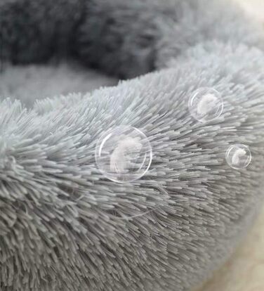 Преміум ортопедичне ліжко для собак великих та екстра-великих порід, донат-ліжко. М'яке плюшеве ліжко-софа для собак з водонепроникним дном, миється. XXL: 100 см в діаметрі, світло-сірий колір