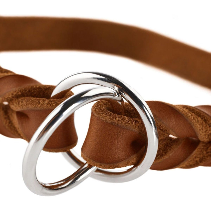 HUNTER Dressurhalsung SOLID EDUCATION: шкіряний сідловий ремінь для тренувань, колір cognac, розмір M-L, Made in Germany