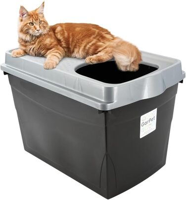 Котлові туалети для котів Hop In Jump-In XXL з верхнім входом, чорний