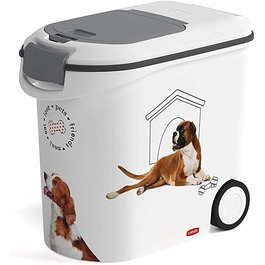 Контейнер для корму Curver 35 л, 12 кг, білий/сірий, для собак, Love Pets, пластиковий