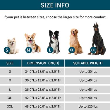 Килимок для собак з меморі-піни XL, водовідштовхувальний, знімний, пральний чохол, для великих собак, 106.7 x 27 x 2 см, морської колір