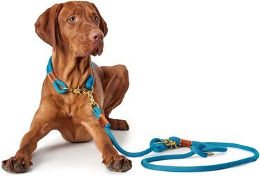 Нашийник для собак HUNTER OSS, петроль, L-XL, мотузка, карабін, морський стиль