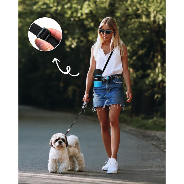 Складана пляшка для води для собак Lesotc 1000 мл, витоку немає, блакитна