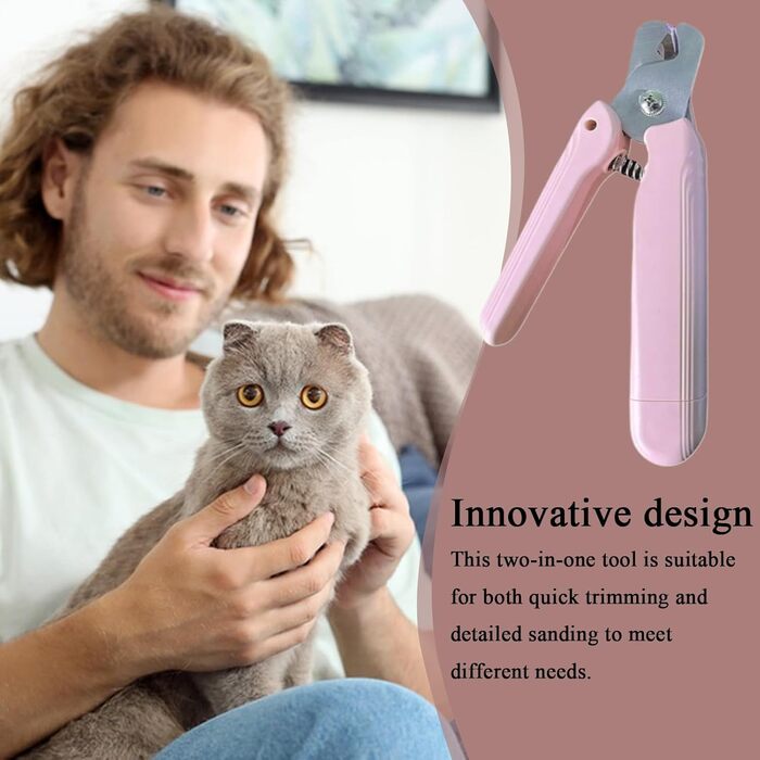 Електричний триммер для обрізки кігтів собак та котів 2-в-1 з LED-підсвічуванням та захисним насадком, ергономічний дизайн, для собак та котів будь-якого розміру
