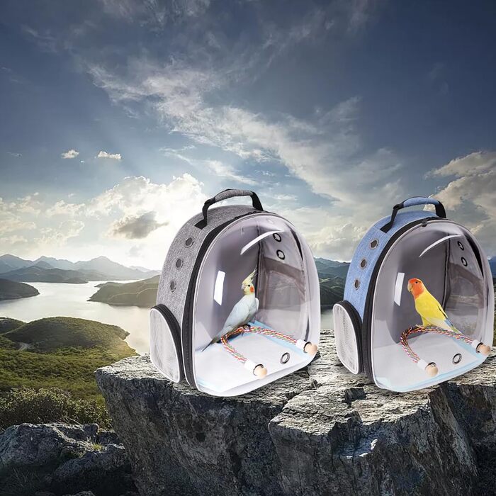 Рюкзак-переноска для птахів Interfashioner® Bird Carrier Rucksack, сірий (Feathered Grey)