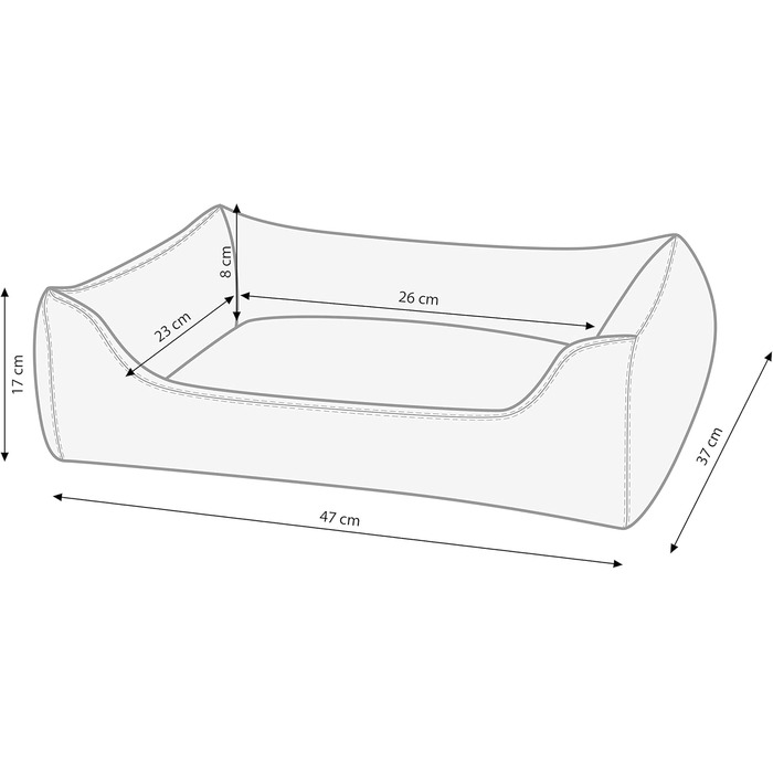 Лежак для собак і котів Dehner Sammy, 47x37x17 см, поліестер, сірий