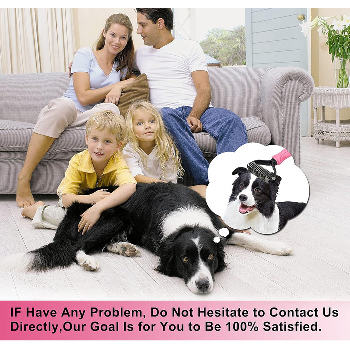 Щітка для собак для видалення підшерстя, 2 бокові щітки для грумінгу, професійний інструмент для догляду за шерстю, рожевий колір