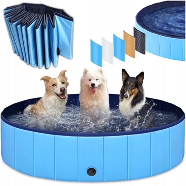 Складаний басейн для собак Mensen, синій, 160x30 см, 550 л