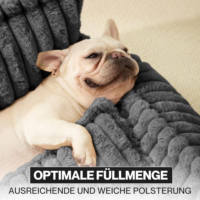 Софа для собак Chaffar | Ортопедичний лежак для собак | Сучасний стиль | Кольорова гама: вугільний | Розмір L (100 см)