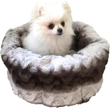 Крісло-гніздишко для собак Rosewood Kuschelbett, м'яке, сіре/кремове, 40x40x48 см