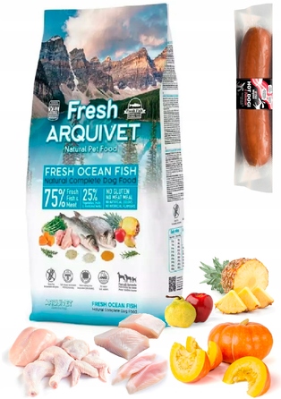Вологий корм для собак ARQUIVET FRESH М'ясо та океанічна риба, 10 кг