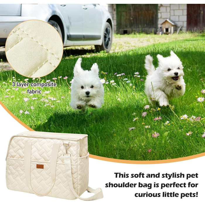 Транспортна сумка для собак та котів до 5 кг – переноска для маленьких тварин, складна, дихаюча, з ременем безпеки, ідеальна для прогулянок, подорожей та авто (35x25x15,5 см)