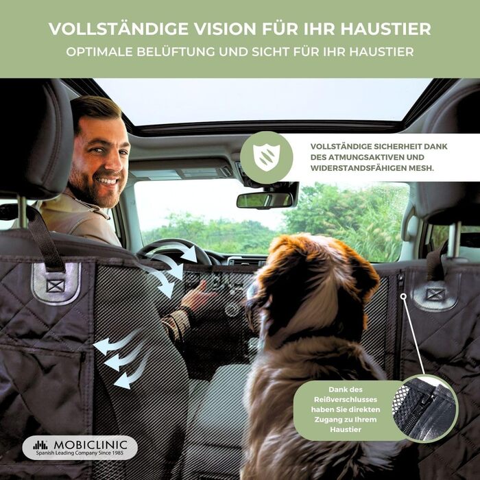 Автокрісло для собак Mobiclinic® Sammy: універсальний, антиковзний, водонепроникний, з кишенями та регульованими ременями