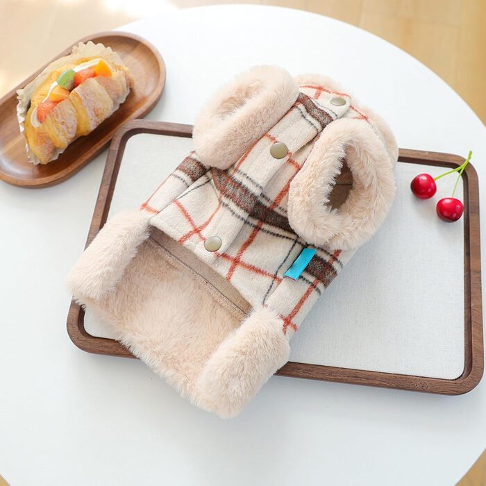 Тепла куртка для собак з флісовою підкладкою - зимовий теплий наряд для цуценят та собак, захист від вітру (XS)