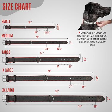 Нашийник для собак Riparo з екошкіри, регульований, посилений, чорно-червоний, L