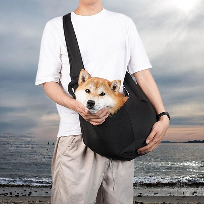 Транспортна сумка для собак - переноска для маленьких собак, чорна, для подорожей