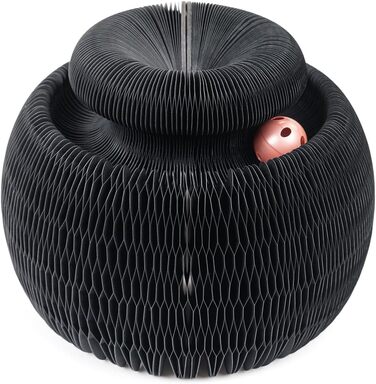 Іграшка для котів CanadianCat Kratzspielzeug: когтеточка з ігровими кульками, чорна, 27,5 x 28 см