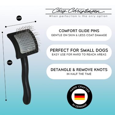 Chris Christensen Baby K Mini щітка-слікер для собак і котів, професійна, чорна, компактна, для розчісування та догляду за шерстю