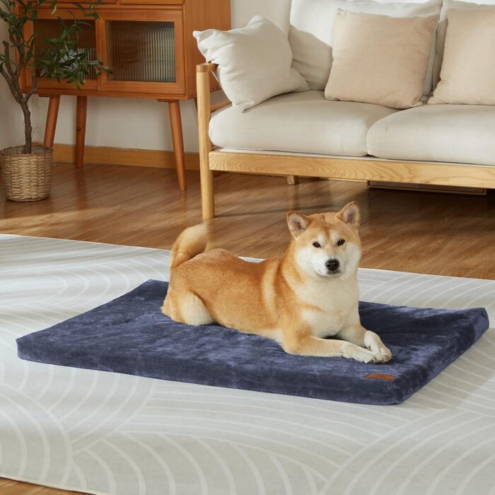 Килимок для собак XL з memory foam, вологостійкий, знімний, миючий чохол, для великих собак, 106.7 x 27 x 2 см (Морська хвиля)