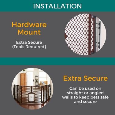 Laufstall для собак North States MYPET Petyard, 6 панелей, розкладний, 66 см, коричневий (для дому та вулиці)