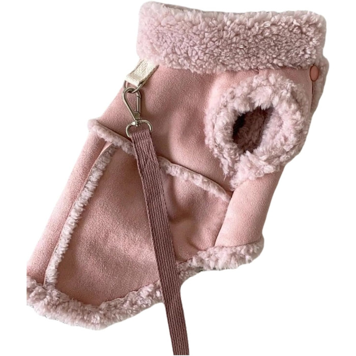 Тепла флісова куртка для собак - фліс, бавовна, захист від вітру, коричнева (A, S)