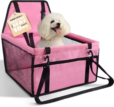 Автокрісло для собак у багажник, рожеве: з дихаючого оксфорду, для маленьких та середніх собак, з можливістю складання