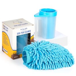 Очисник лап для собак PeppyPup, маленький з ручкою – мийка лап для собак, мікрофібровий рукавичка для сушіння, для собак малих порід (Бігль, Тер'єр)