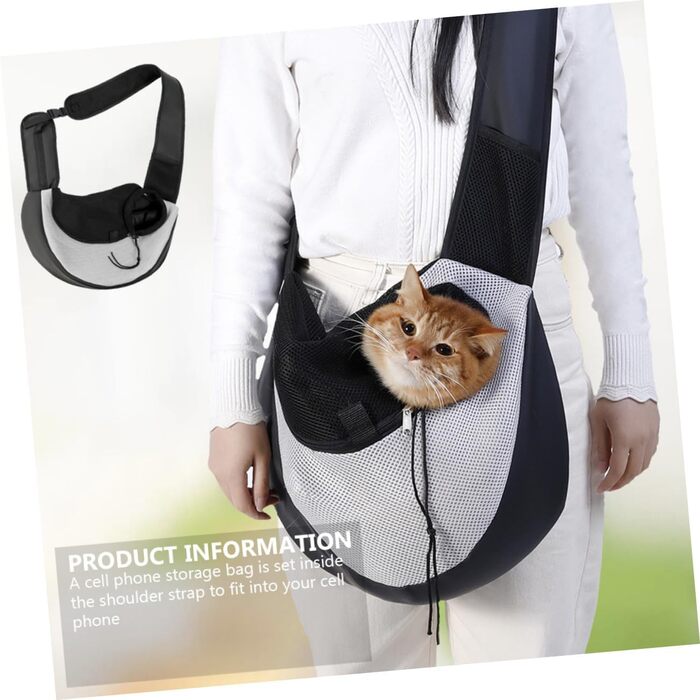 Переноска для котів та маленьких собак PENIKOKO, складана, з сіткою, велика місткість, міцна, поліестер/ПВХ