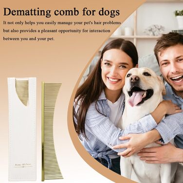 Гребінець для котів Flohkamm - щітка для догляду за шерстю | Аксесуар для домашніх тварин для літніх собак, довгошерстих порід, щоденне використання під час сезонної линьки, для кошенят, золотий колір